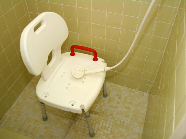 White shower safety chair 